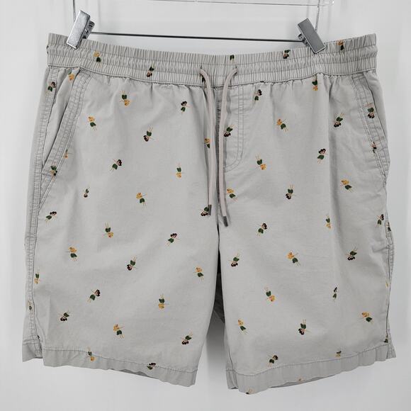 Charleston Threads Shorts Mens XL Hula Print Pockets Pull On Stretch Waist - Picture 1 of 7